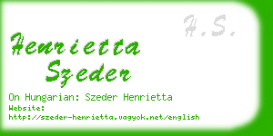 henrietta szeder business card
